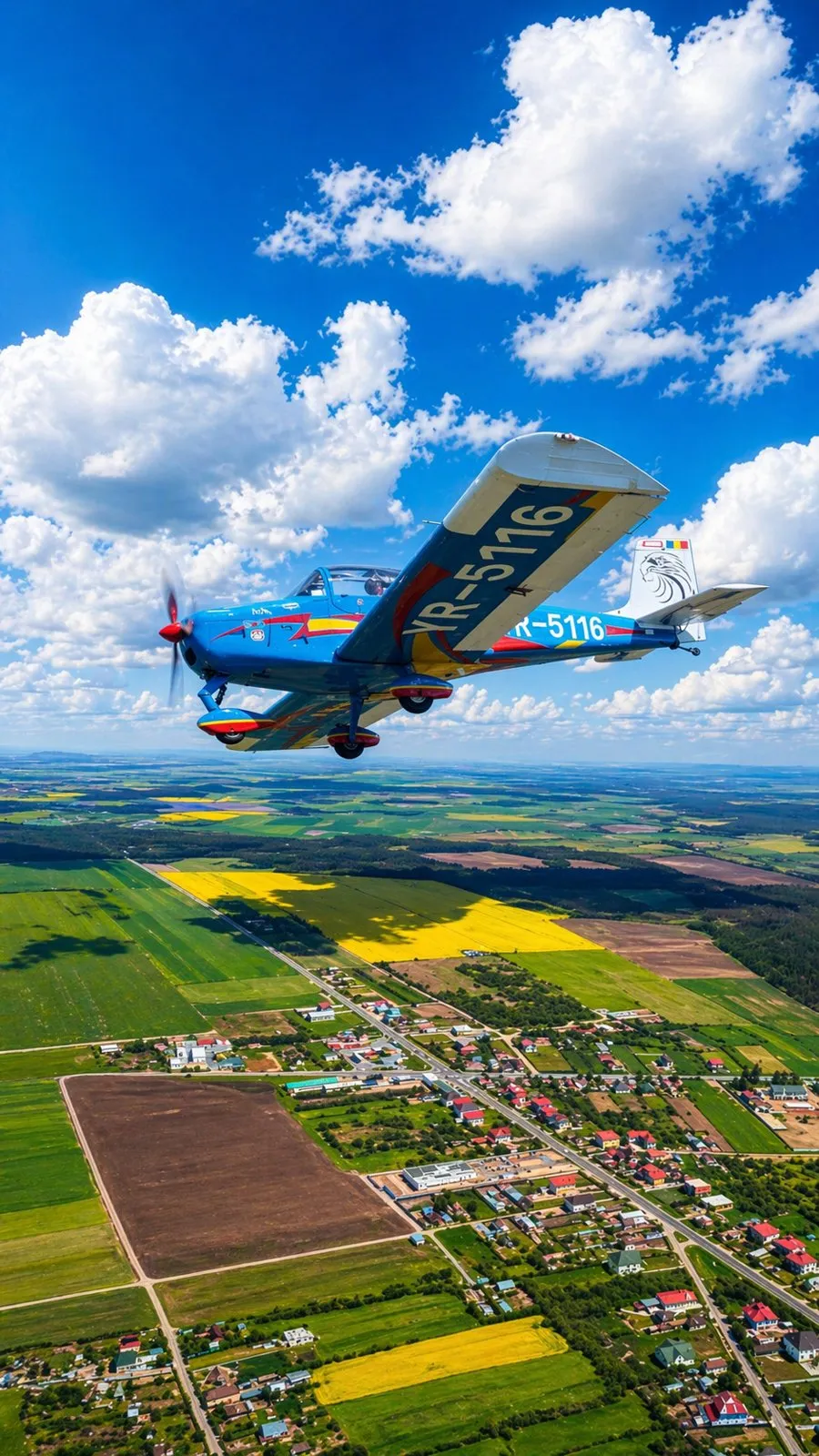 Zbor introductiv cu avionul deasupra Bucureștiului